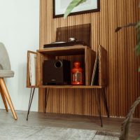 Turul Record Player Stand & Shelf.Record Player Stand With Shelves & Floating Turntable Stand