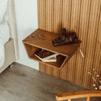 Favor Floating Bedside Table & Wooden Nightstand.Mcm Floating Nightstand & Wood Bedside Tables Handmade Bedside