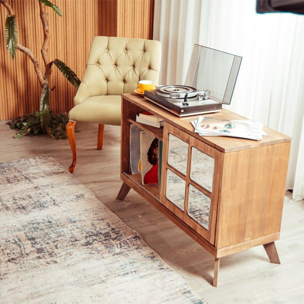Hugin Record Player Stand & Turntable Stand & Console.Table For Record Player Stand & Cabinet & MCM Mid Century Modern