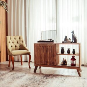 Adarna Record Player Stand & Turntable Stand & Console.Table For Record Player Stand & Cabinet & MCM Mid Century Modern