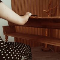 Cyclops Mid Century Keyboard & Piano Stand - Wood.Mid Century Modern Piano Keyboard Stand, Piano Stand & Keyboard Table